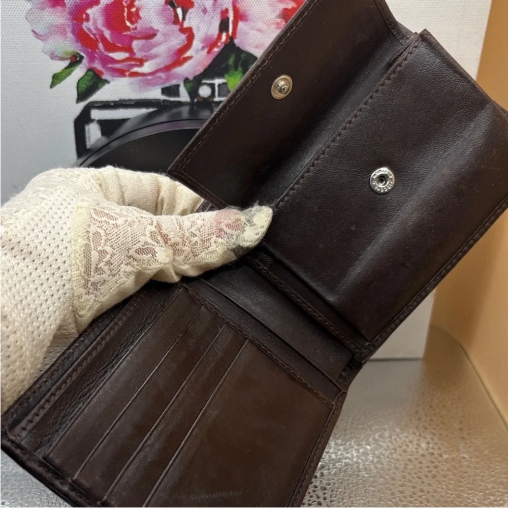 Fendi Black and Brown FF Logo Wallet